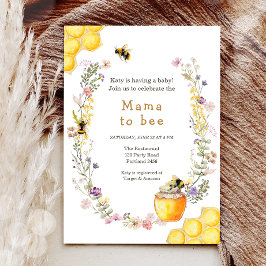 Mamma till Bee Wildblomme Honeybee Mamma Baby Show Inbjudningar
