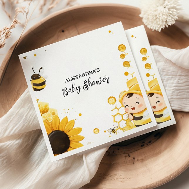 Mamma till Bee Wildblomme Honeybee Mamma Baby Show Pappersservett (Skapare uppladdad)