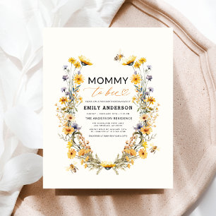 Mamma till Bee Wildblomme Kön Neutral Baby Shower