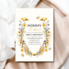 Mamma till Bee Wildblomme Kön Neutral Baby Shower Inbjudningar