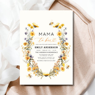 Mamma till Bee Wildblomme Kön Neutral Baby Shower Inbjudningar