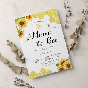 Mamma till Bee Wildflower Baby Shower Inbjudningar