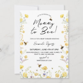 Mamma till Bee Wildlfower Baby Shower Inbjudningar