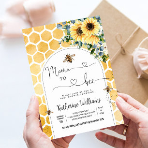 Mamma till bi Honey Bee Babyfirande Inbjudningar