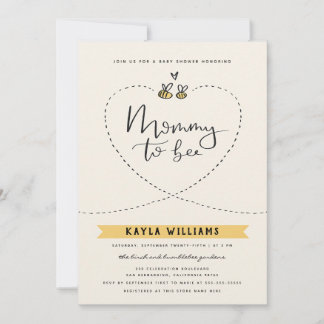 Mamma till bi Könsneutrala Babyshower Inbjudningar