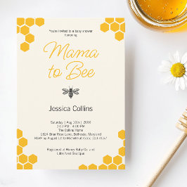 Mamma till Bi Modern Bikaka Humla Baby Shower Inbjudningar