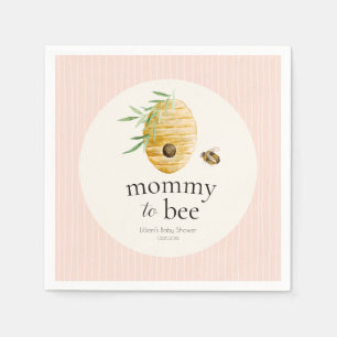 Mamma Till Bi Randig Rosa Flicka Bebis Shower Pappersservett