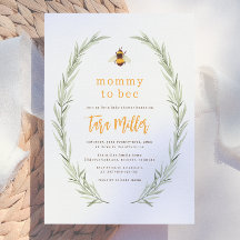 Mamma till bi Vattenfärg Könsneutrala Baby Shower