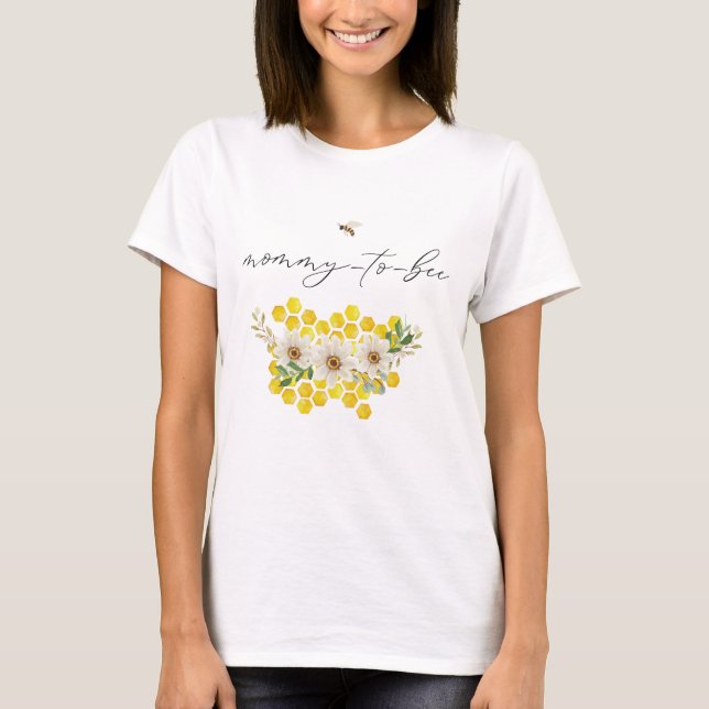 Mamma till bin, honungsbin och Daisy, babyskor T Shirt (Framsida)