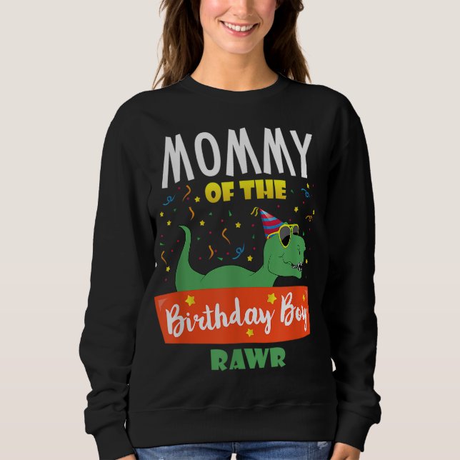 Mamma till Birthday Boy Dinosaur Raptor Funny T Shirt (Framsida)