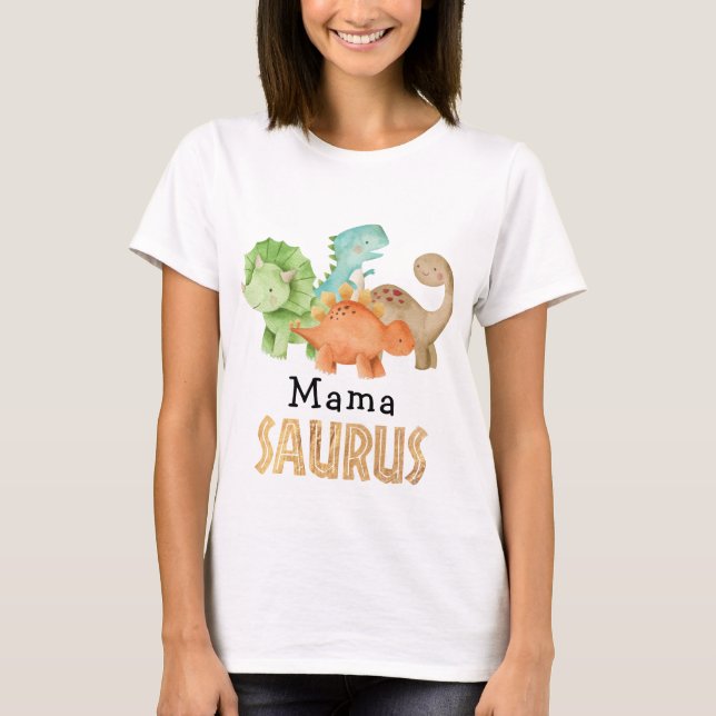 Mamma till Birthday Boy Mamma Saurus T-Shirt (Framsida)