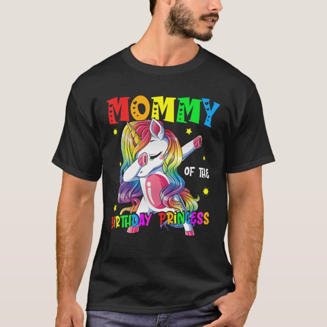 Mamma till Birthday Princess Funny Dabbing Unico T Shirt (Framsida)