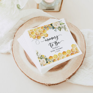 Mamma till bivaxkakor blommigt babydusch pappersservett