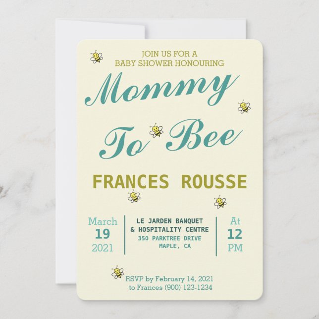MAMMA TILL BLICK BABY SHOWER INBJUDANDE INBJUDNINGAR (Framsida)