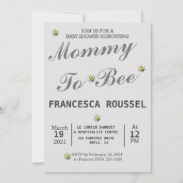 MAMMA TILL BLICK GRÅTT BABY SHOWER INVITATION INBJUDNINGAR