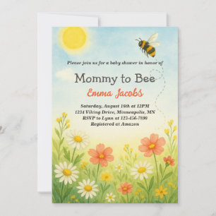 Mamma till Bönsneutral Blommigt Babykläder Inbjudningar
