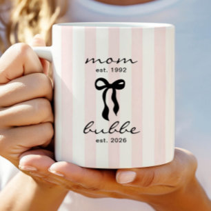 Mamma till Bubbe Est Mugg med rosett