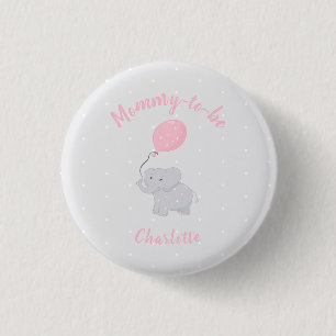 Mamma till Cute Elephant Baby Shower Girl Knapp