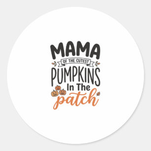 Mamma till de söta pumporna höst tröja design_1 runt klistermärke