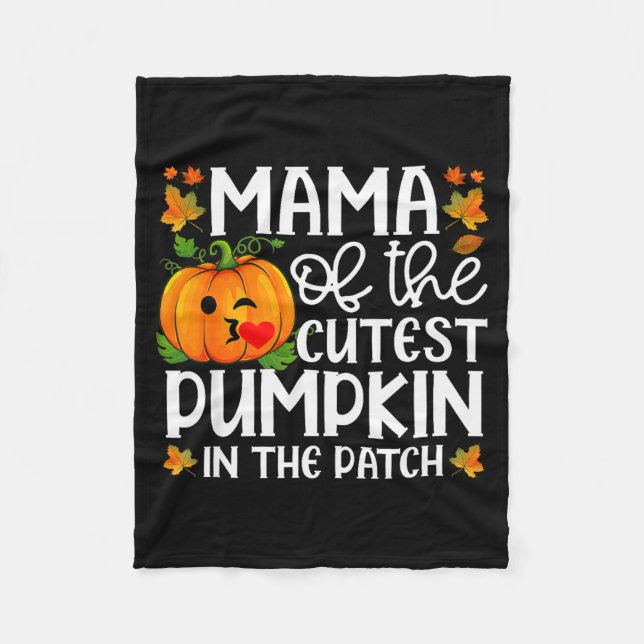 Mamma till den söta pumpan i lappar Halloween  Fleecefilt (Framsidan)