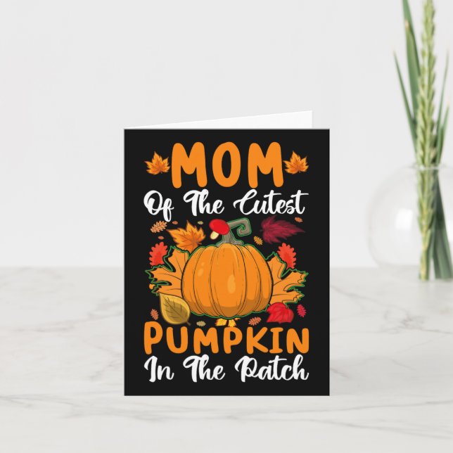 Mamma till den söta pumpan i pumpafältet Halloween Kort (Framsida)