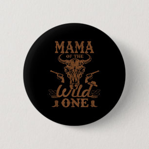 Mamma till den vilda cowboy western rodeo fest knapp