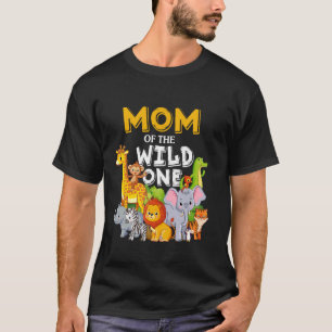 Mamma till den vilda ett Zoo Födelsedags Safari Dj T Shirt