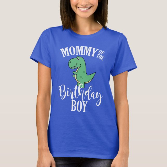 Mamma till Dinosaur Birthday Boy T Shirt (Framsida)