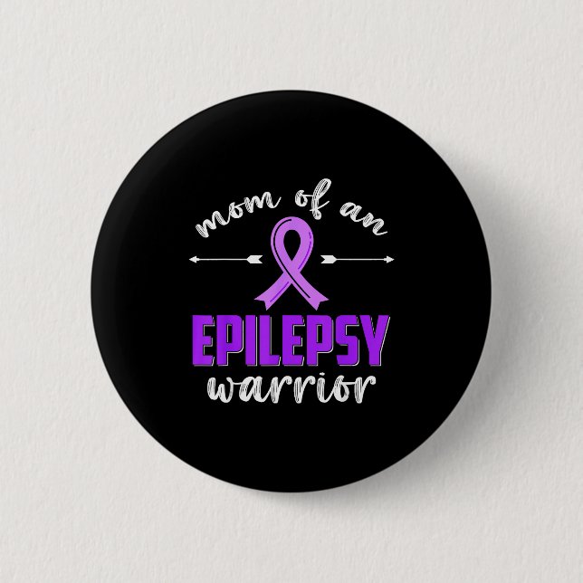 Mamma till en epilepsikrigare epilepsimedvetenhet knapp (Framsida)