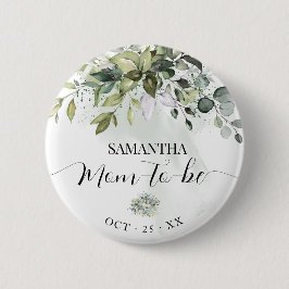 Mamma till Eucalyptus Greenery Baby Shower Knapp