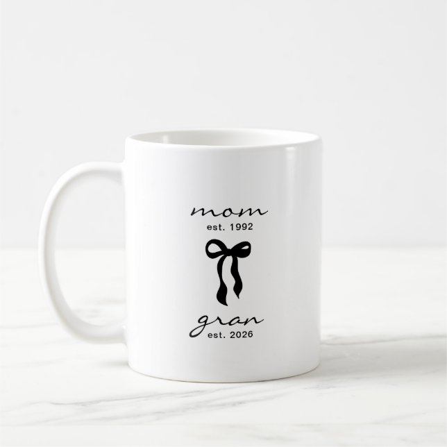 Mamma till Farmor Rosa Rosett Ränder Kaffemugg (Vänster)