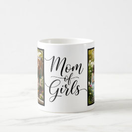 Mamma till flickor Elegant modernt manus 2 Foto Kaffemugg