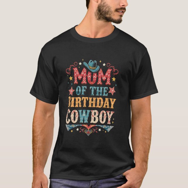 MAMMA till Födelsedags Cowboy Temat T Shirt (Framsida)