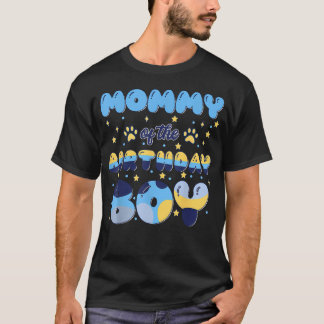 Mamma till födelsedags pojken Blue Dog tema fest f T Shirt