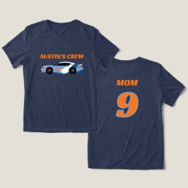 Mamma till födelsedags-pojken racingbesättning t shirt
