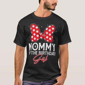 Mamma till födelsedagsflickan Söt rosa rosett fami T Shirt