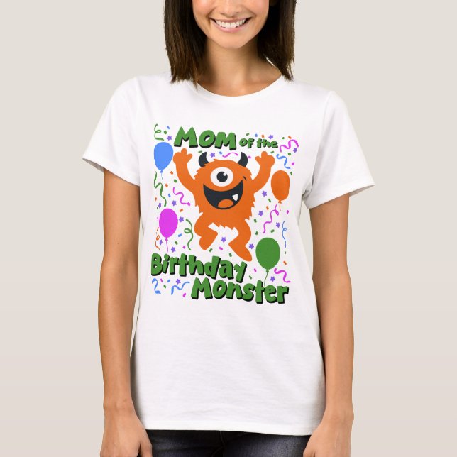 Mamma till födelsedagsmonster t shirt (Framsida)