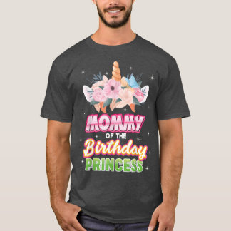 Mamma till födelsedagspaktusen Lycklig Unicorn Gir T Shirt