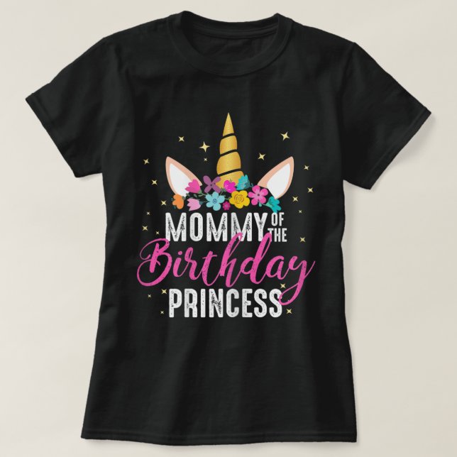 Mamma till födelsedagspaktusen Princess Mor Girl U T Shirt (Design framsida)