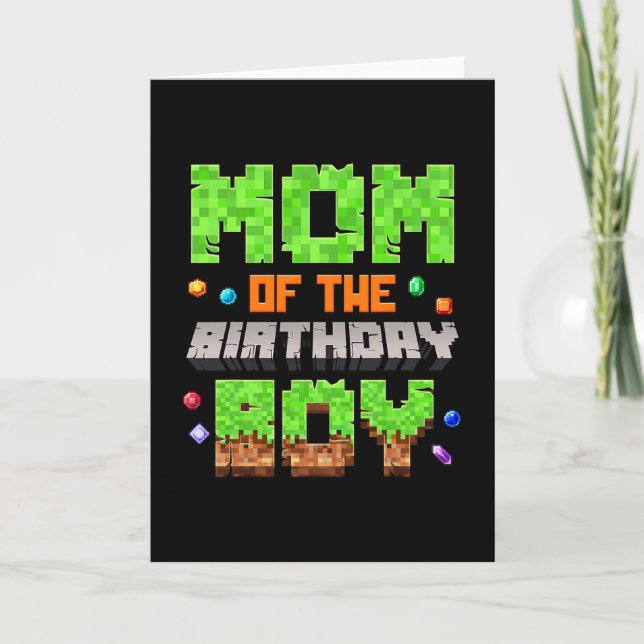 Mamma till födelsedagspojken Pixel Gaming Videospe Kort (Framsida)