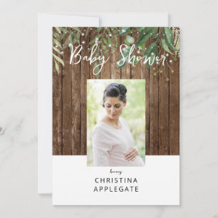 Mamma till foto-Rustic Baby Shower Inbjudningar