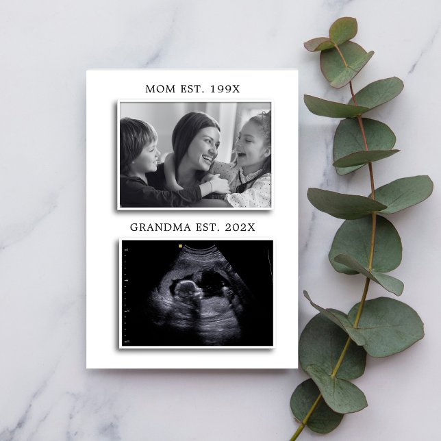 Mamma till Grandma Est Gravid Announcement Sonogra Inbjudningar (Skapare uppladdad)