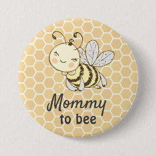Mamma till honungsbin Bee Baby Shower för nya Mor Knapp