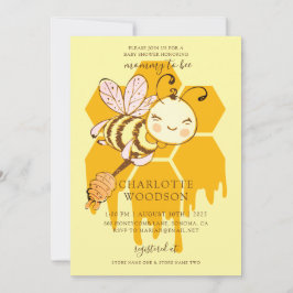 Mamma till honungsbin Honeycomb Baby Shower Invit Inbjudningar
