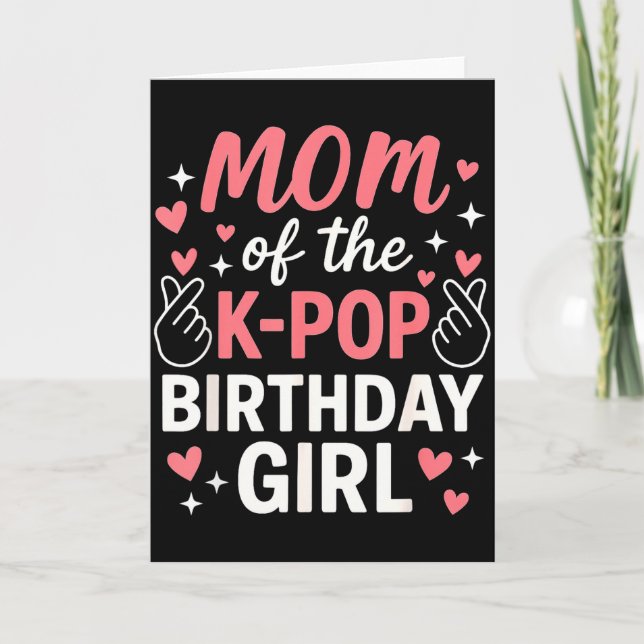 Mamma till K P födelsedagsflicka koreanska P-älska Kort (Framsida)