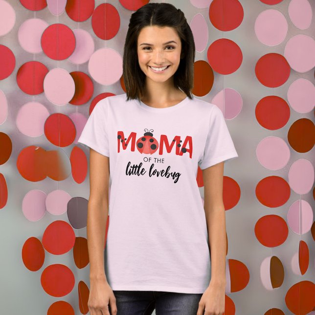 Mamma till Little Lovebug födelsedagskjorta T Shirt (Watercolor Ladybug Birthday Party Shirt for "Mama of the Little Lovebug")