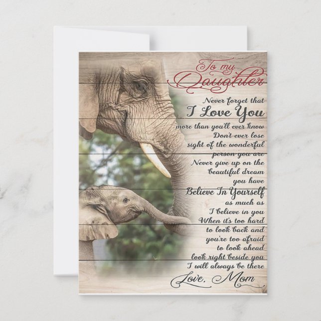 Mamma Till Min Dotter Brev, Flickas Födelsedagspre Inbjudningar (Framsida)