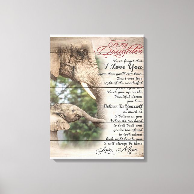 Mamma till min dotter Brev, tjejen Birthday Gift Canvastryck (Framsida)