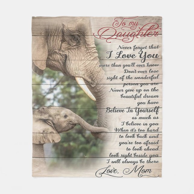 Mamma till min dotter Brev, tjejen Birthday Gift Fleecefilt (Framsidan)