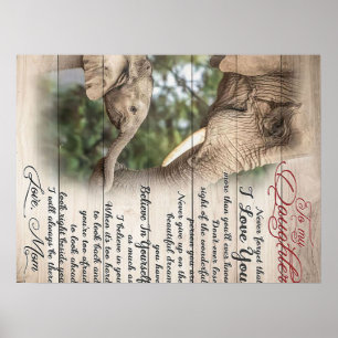 Mamma till min dotter Brev, tjejen Birthday Gift Poster